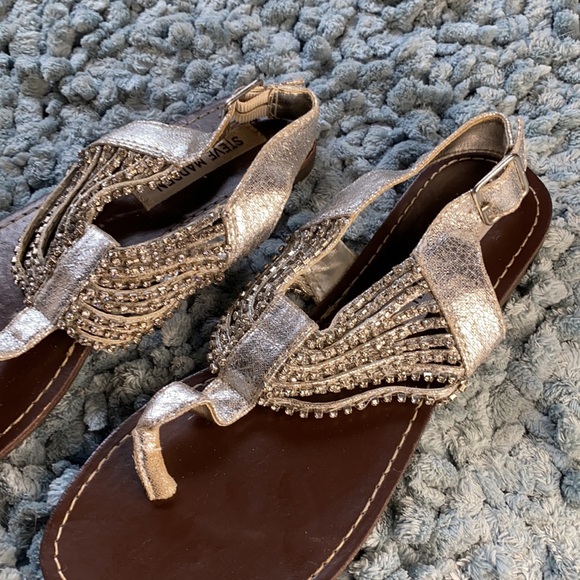 Steve Madden silver crystal sandals sz 6.5 - Picture 2 of 5
